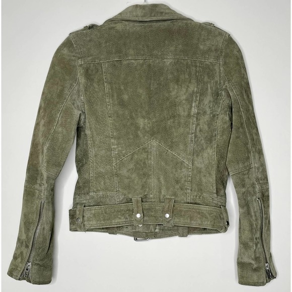 BlankNYC Herb Green Moto Suede Leather Jacket XS - Picture 9 of 10